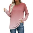 thumbnail image 1 of Mifsaly Womens Long Sleeve Tops Casual Raglan Long Sleeve Gradient Teacher Shirts Loose Tunic Girls Preppy Tee Travel Daily Sweatshirt, 1 of 8