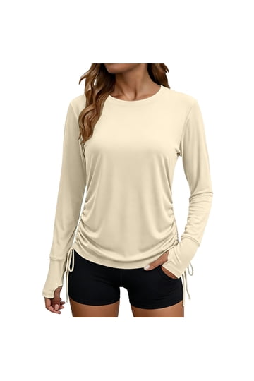 Long Sleeve Cotton Shirt Thumb Hole