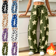 thumbnail image 1 of Mifsaly Womens Lounge Sweatpants Star Print High Waisted Baggy Athletic Track Pants Drawstring Casual Streetwear Jogging and Gym Workout Green,XL, 1 of 2