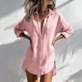 thumbnail image 1 of Mifsaly Womens Oversized Button Down Shirt Casual Long Sleeve Blouse Lightweight Cotton Linen Tunic Tops Loose Fit Collared Beach Cover Up Summer Work Outfits XL, 1 of 6