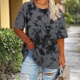 thumbnail image 1 of Mifsaly Womens Oversized Tee Short Sleeve Crew Neck Gradient Print Summer Tops Loose Fit Longline Tunic Shirt Soft Breathable Cotton Casual Daily Streetwear for Women XL, 1 of 6