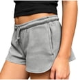 thumbnail image 1 of Mifsaly Womens Pajama Shorts Waffle-Knit High Waisted Drawstring Casual Summer Sleeping Shorts Soft Breathable Home Daily Wear Clothes Gray,S, 1 of 5