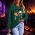 thumbnail image 1 of Mifsaly Womens Plus Size Halloween Sweatshirt Skull Pumpkin Graphic V Neck Shirts Spooky Vibes Classic Fall Festival Holiday Casual Wear, 1 of 5