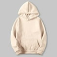 thumbnail image 1 of Mifsaly Womens Pullover Hoodie Long Sleeve Hooded Sweatshirt Lightweight Casual Fall Winter Activewear with Pockets Beige,M, 1 of 6