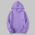 thumbnail image 1 of Mifsaly Womens Pullover Hoodie Long Sleeve Hooded Sweatshirt Lightweight Casual Fall Winter Activewear with Pockets Purple,L, 1 of 5