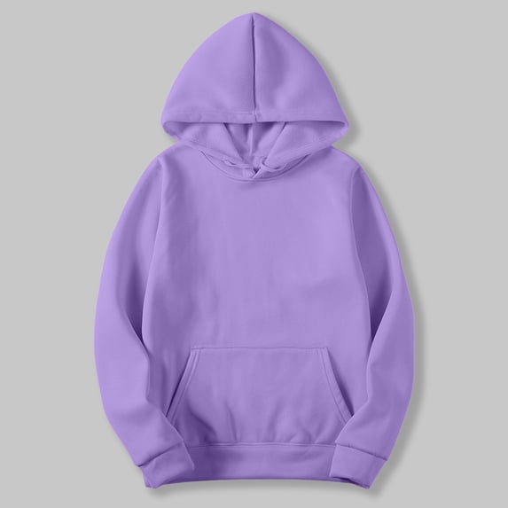 Mifsaly Womens Pullover Hoodie Long Sleeve Hooded Sweatshirt Lightweight Casual Fall Winter Activewear with Pockets Purple,L