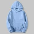 thumbnail image 1 of Mifsaly Womens Pullover Hoodie Long Sleeve Hooded Sweatshirt Lightweight Casual Fall Winter Activewear with Pockets Sky Blue,XS, 1 of 5
