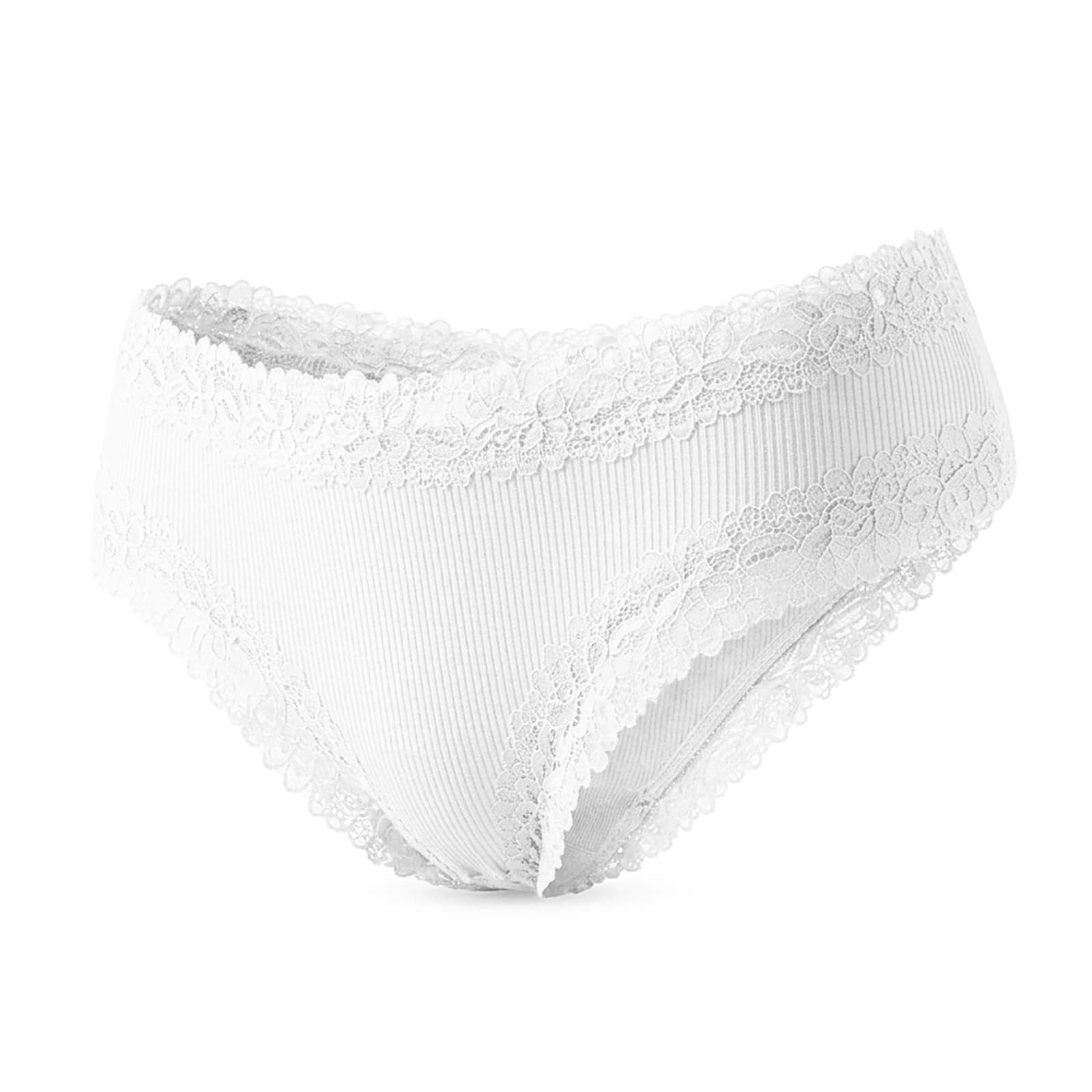 Ladies Ribbed Briefs Mifsaly Womens Ribbed Underwear Mid Rise Briefs with Floral Lace Trim ...