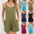 thumbnail image 1 of Mifsaly Womens Rompers Adjustable Straps Summer Casual Romper Sleeveless Overall Shorts Comfortable Loose One Piece Jumpsuit with Pockets S, 1 of 8
