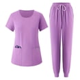 thumbnail image 1 of Mifsaly Womens Scrub Sets Stretchy Medical Scrubs 2 Piece Modern Fit Straight Leg Jogger Pants Comfortable Healthcare Nursing Uniforms with Multi Pockets L, 1 of 9