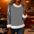 thumbnail image 1 of Mifsaly Womens Sequin Top Christmas Glitter Raglan Long Sleeve Pullover Sweater Crewneck Cuffs Casual Sparkle Sweatshirt 2025 Holiday Festival Party Xmas Blouse, 1 of 6