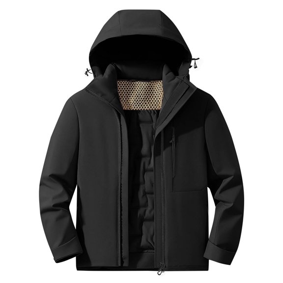 Mifsaly Womens Ski Jackets Windproof Zip Up Hooded Thick Puffer Jacket Thermal Casual Going Out Hiking Climbing Athletic Outerwear with Zipper Pockets