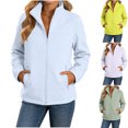 thumbnail image 1 of Mifsaly Womens Softshell Jacket Full Zip Stand Collar Windbreaker Long Sleeve Casual Outdoor Coat with Zipper Pockets Light Blue,S, 1 of 9