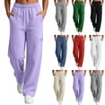 thumbnail image 1 of Mifsaly Womens Straight Leg Sweatpants High Waisted Lounge Pants with Pockets Casual Warm Comfortable Outwork Athletic Outfits, 1 of 8