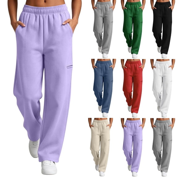 Mifsaly Womens Straight Leg Sweatpants High Waisted Lounge Pants with Pockets Casual Warm Comfortable Outwork Athletic Outfits