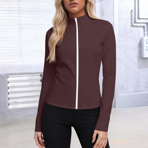 Mifsaly Womens Sun Protection Jacket Upf 50+ Lightweight Full Zip Slim Fit Athletic Workout Top Mock Neck Long Sleeve Running Track Jackets with Pockets XXXXXL