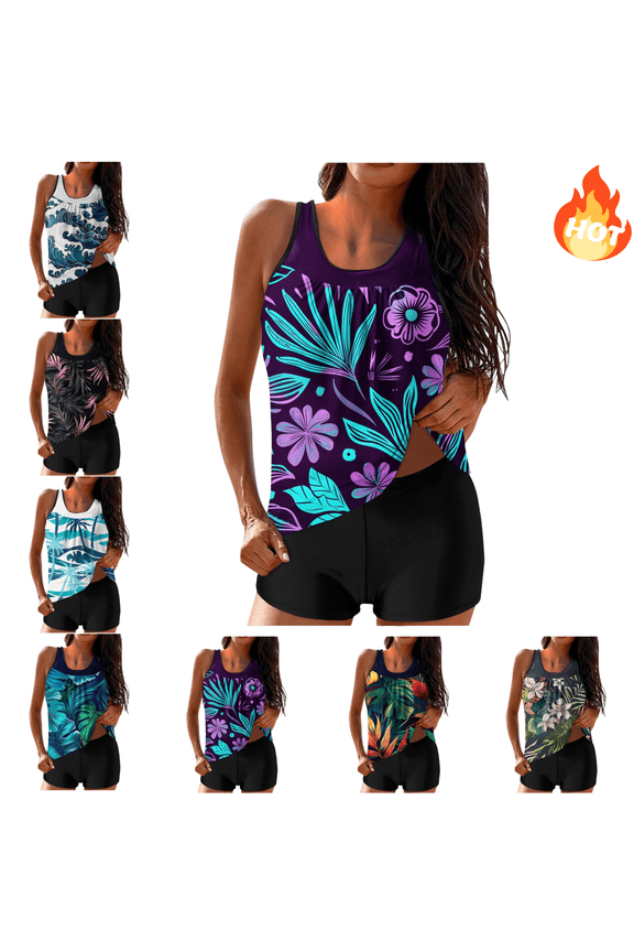 Womens Tankini Bathing Suits 2 Piece Lightweight Cozy Bikini Set Loose Casual Athletic Swimsuits Summer Vacation Surfing Beach Swimswear Underwear & Bottoms Matching Outfits