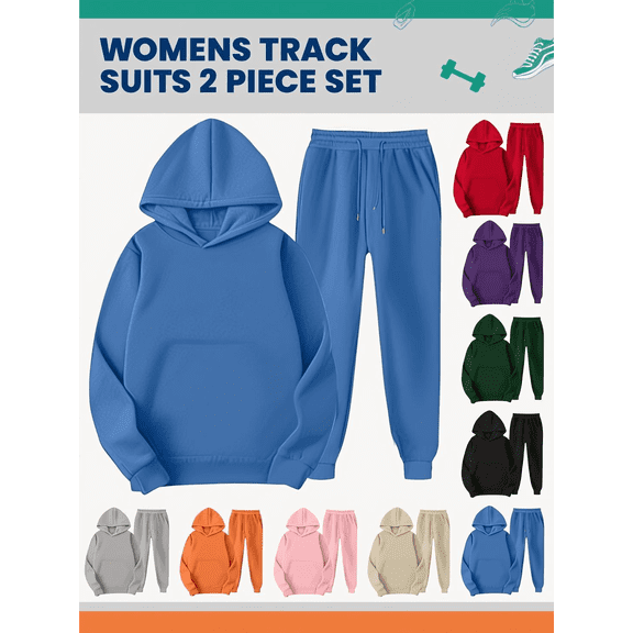 Mifsaly Womens Track Suits 2 Piece Set Lounge Hoodie Sweatsuit Drawstring High Waist Joggers Fashion Travel Airport Outfits Workout Sweatpants Fall Matching Tracksuits