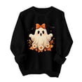 thumbnail image 1 of Mifsaly Womens Vintage Floral Ghost Graphic Fall Sweatshirt Crewneck Pullover Festival Long Sleeve Casual Tops Black,XL, 1 of 5