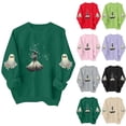 thumbnail image 1 of Mifsaly Womens Vintage Magic Witch Graphic Crewneck Sweatshirt Elegant Spooky Star Print Long Sleeve Pullover Cozy Fleece Top for Autumn Halloween Party Novelty Costume Army Green,XL, 1 of 5