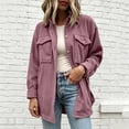 thumbnail image 1 of Mifsaly Womens Waffle Knit Shacket Lapel Collar Button Down Long Sleeve Shirt Jacket Relaxed Fit Work Office Daily Casual Fall Outerwear Pink,S, 1 of 7
