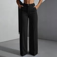 thumbnail image 1 of Mifsaly Womens Work Pants High Waisted Wide Leg Dressy Pants with Pockets Button Front Flowy Office Work Flattering Business Casual Office Outfits Black,XXL, 1 of 9