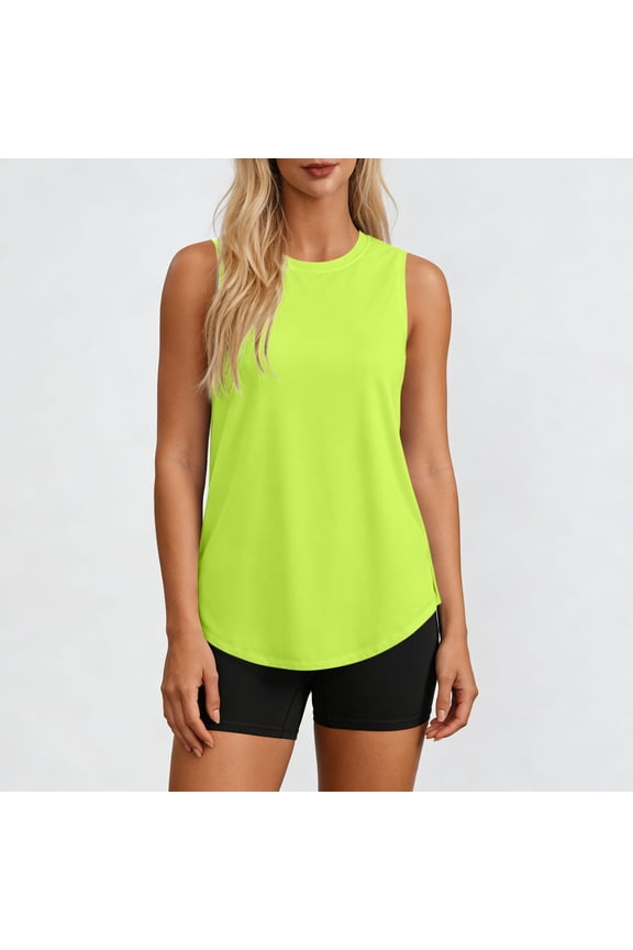 Workout Tank Top for Women Upf 50+ Sun Protection Quick-Dry Sleeveless Tops Athletic Running Exercise Gym Summer Muscle Tee XL