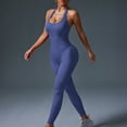 thumbnail image 1 of Mifsaly Yoga One Piece Workout Jumpsuits Women Ribbed Seamless Backless Bodycon Romper Gym Running Bodysuit Sport Leggings M, 1 of 4