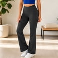 thumbnail image 1 of Mifsaly Yoga Pants for Women High Waisted Flare Leggings Soft Stretchy Workout Activewear with Pockets Black,XL, 1 of 8