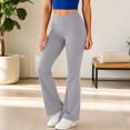 thumbnail image 1 of Mifsaly Yoga Pants for Women High Waisted Flare Leggings Soft Stretchy Workout Activewear with Pockets Gray,S, 1 of 8