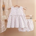 thumbnail image 1 of Mifsaly infant Baby Girls Pajama Sets Floral Print Sleeveless Ruffle Tank Tops and Bloomers Shorts Soft Breathable Cotton Summer Sweet Sleepwear, 1 of 5