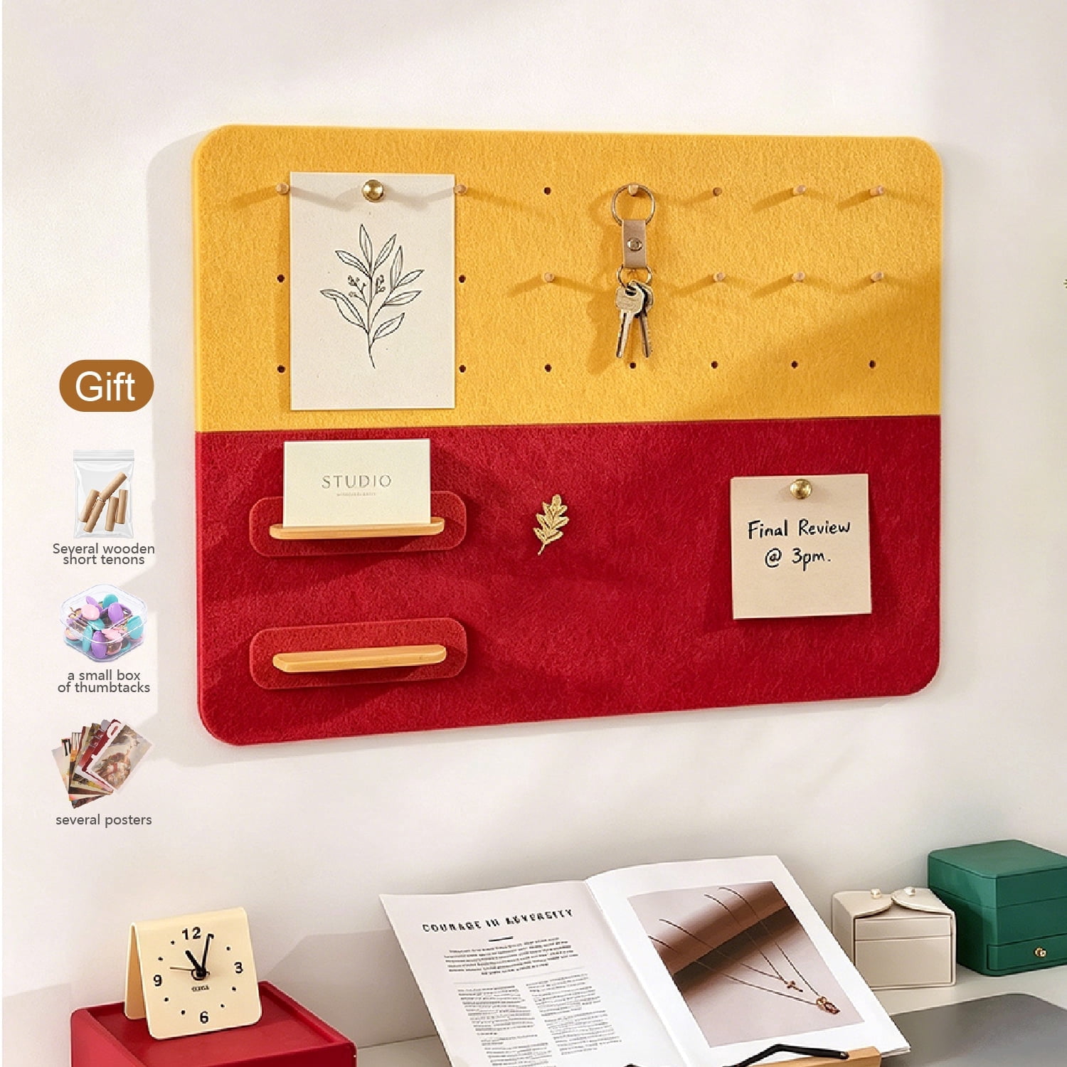 Mifurn 11.8''*15.75'' Felt Bulletin Board, 2 Colors, 6 Pack