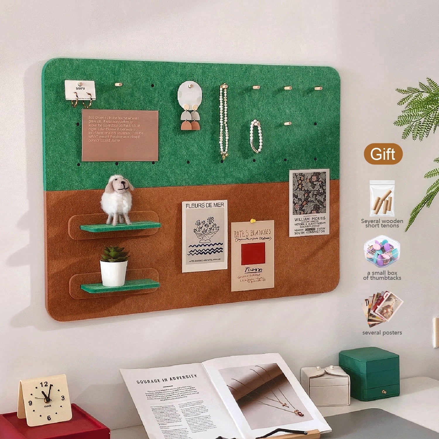 Mifurn 11.8''*15.75'' Felt Bulletin Board, 2 Colors, 6 Pack