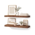 thumbnail image 1 of Mifurn Rustic Brown 23.6'' Floating Shelves for Wall, Set of 2 Wall Mounted Wood Shelves for Bedroom, Bathroom, Kitchen, 1 of 9