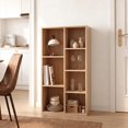 thumbnail image 1 of Mifurn 7-Cube Storage Organizer, Cube Bookcase with Closed Back Panel, Open Shelf Bookshelf for Bedroom Living Room Office, Oak, 1 of 9