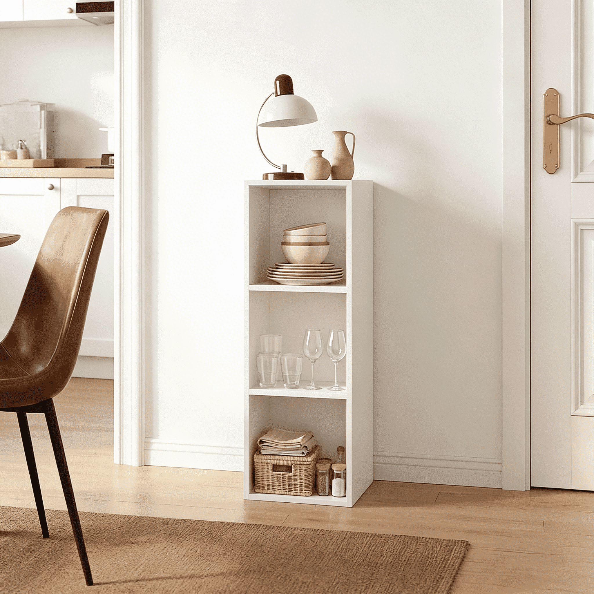 Mifurn 3-Tier Bookshelf Open Shelf Bookcase, White