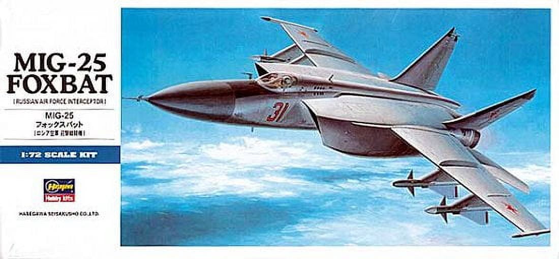 Mig-25 Foxbat - Soviet - Russian Air Force 1/72 Scale Model Building Kit - Hasegawa 00434