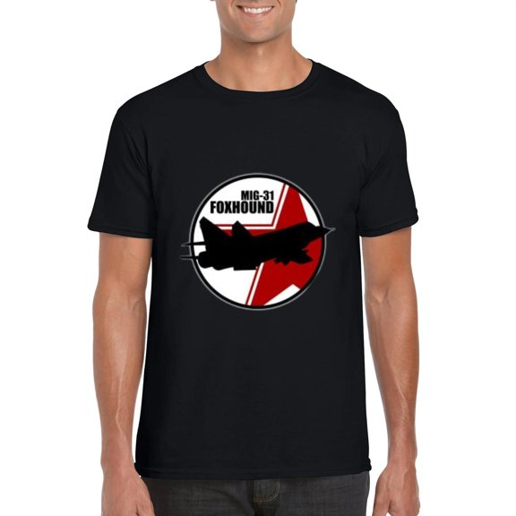 Mig 31 Foxhound Military Russian Interceptor Jet Aircraft T-Shirt, for men & women, up to size 5XL