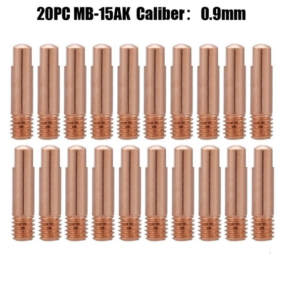 Mig/Mag Contact Welding Torch Nozzle Contact Tip Fits Mb-15Ak Gas Nozzle M6*25Mm Tip Gas Nozzle Welding Torch Contact Useful 0.9Mm
