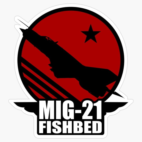 Mig Twenty One Fishbed Patch Air Force Combat Emblem Vinyl Sticker
