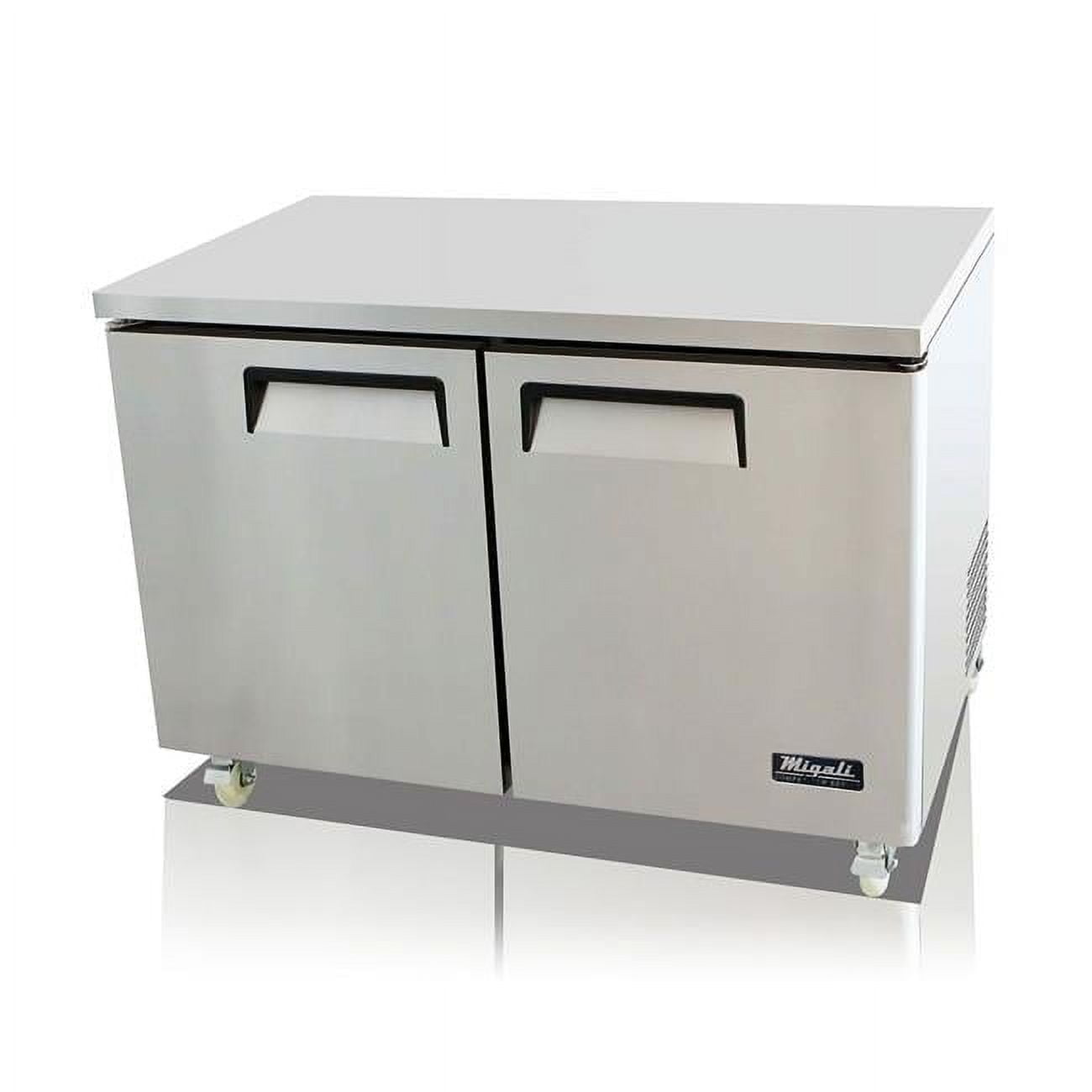 Migali C-U48F-HC 48.2 in. 12.0 cu. ft. Competitor Series Undercounter Freezer, Stainless Steel & Galvanized Steel