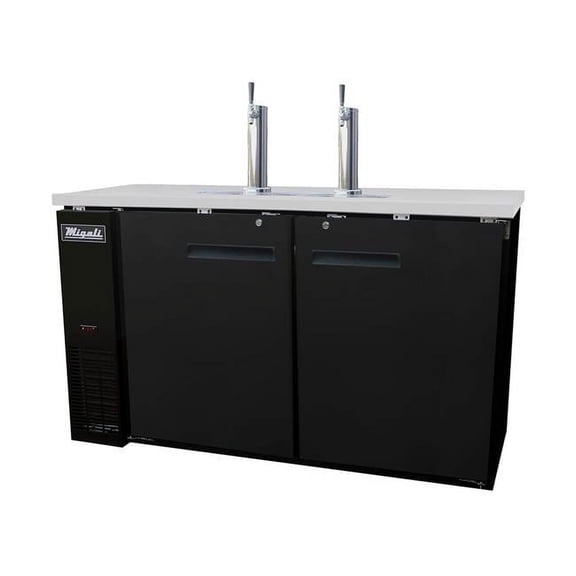 Migali 60.8 in. Competitor Series Direct Draw Beer Cooler, Black & Stainless Steel