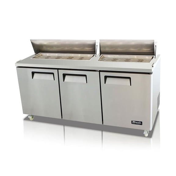 72" Wide Refrigerator, 18 (1/6th size) Pans (pans not included)