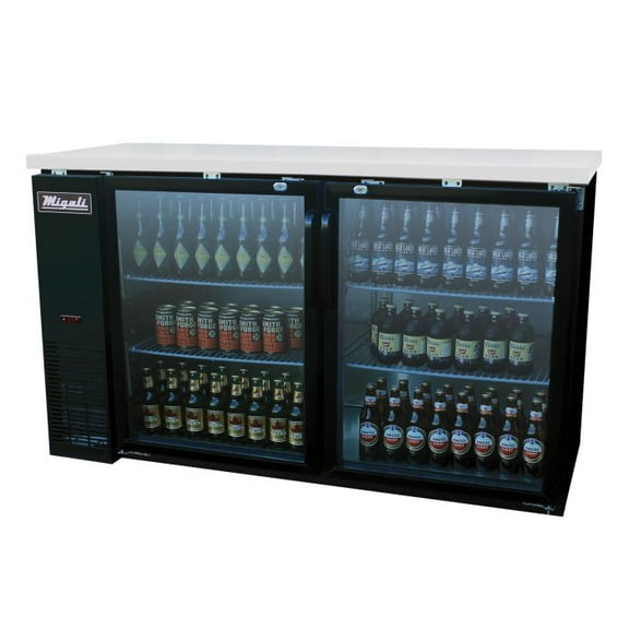 60" Wide Glass Door Refrigerator