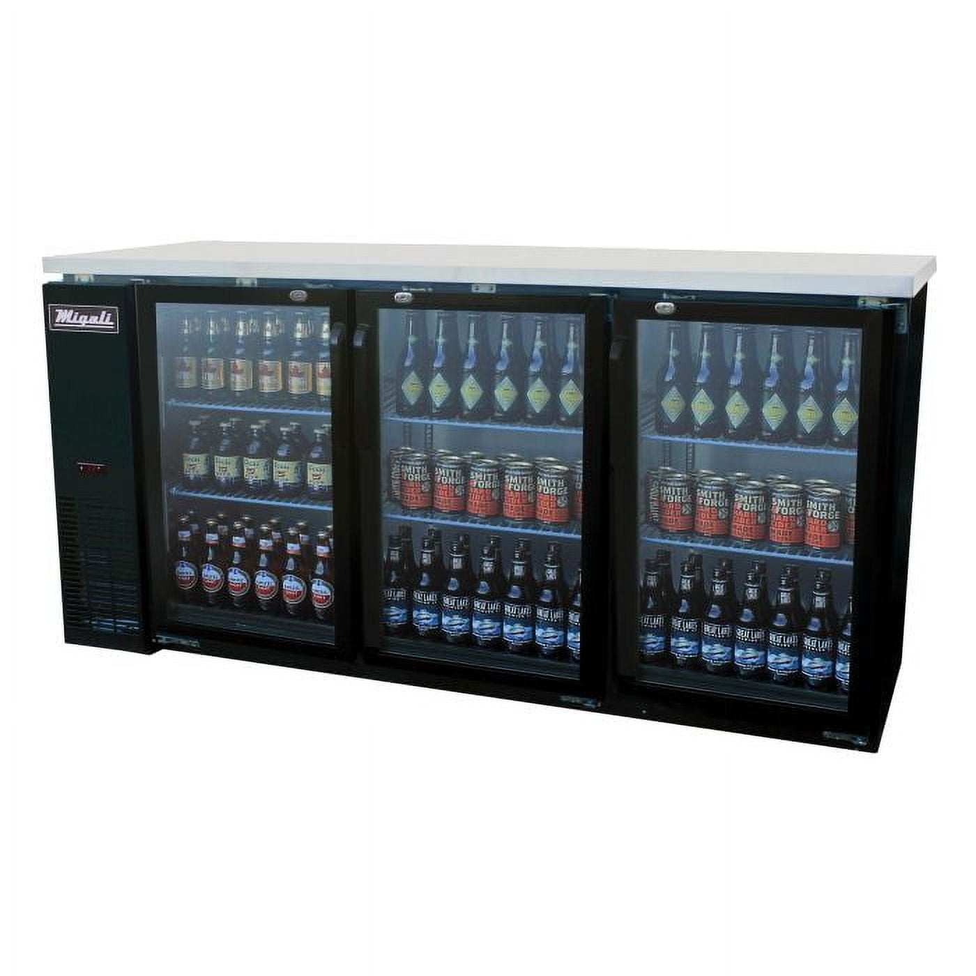 72" Wide Glass Door Refrigerator