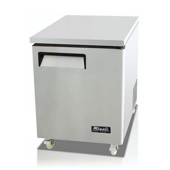 Migali C-U27F-HC 27.5 in. 6.5 cu. ft. Competitor Series Undercounter Freezer, Stainless Steel & Galvanized Steel
