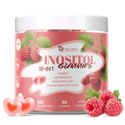 Migcopat Inositol Gummies 18-in-1 for Hormone Balance & Ovarian Support, Raspberry, 90 Count