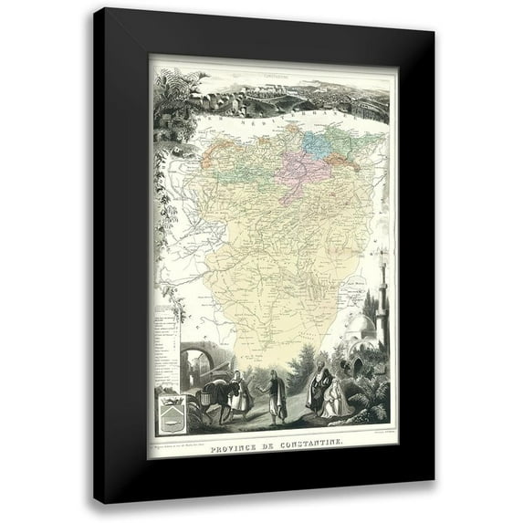 Migeon 13x18 Black Modern Framed Museum Art Print Titled - Mediterranean Constantine Department Algeria