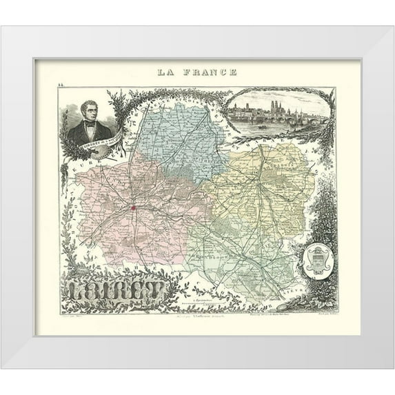 Migeon 23x20 White Modern Wood Framed Museum Art Print Titled - Loiret Region France - Migeon 1869