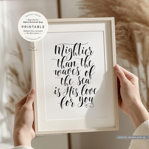 Mightier Than The Waves Of The Sea Print Art Psalm 93:4 Print
